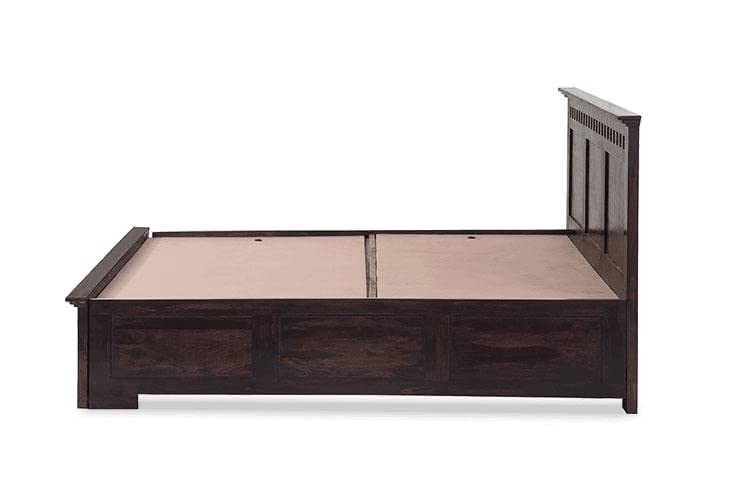 GHROYAL Sheesham Wood Kuber King Size Bed with Hydraulic Storage for Bedroom Home Wooden Double Bed Cot Palang for Living Room and Hotels (Walnut Finish) | 1 Year Warranty