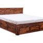 GHROYAL Sheesham Wood Queen Size Bed with Hydraulic Storage for Bedroom Living Room Home Hotel Furniture Wooden Double Bed Cot Palang for Guest Room (Honey Finish)| 1 Year Warranty