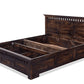 GHROYAL Sheesham Wood Kuber King Size Bed with Hydraulic Storage for Bedroom Home Wooden Double Bed Cot Palang for Living Room and Hotels (Walnut Finish) | 1 Year Warranty