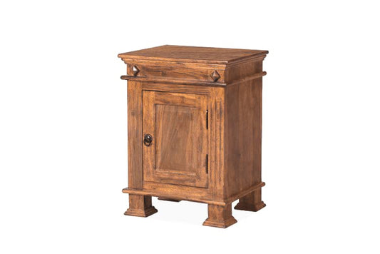 Sheesham Wood Bedside Table with Cabinet Storage