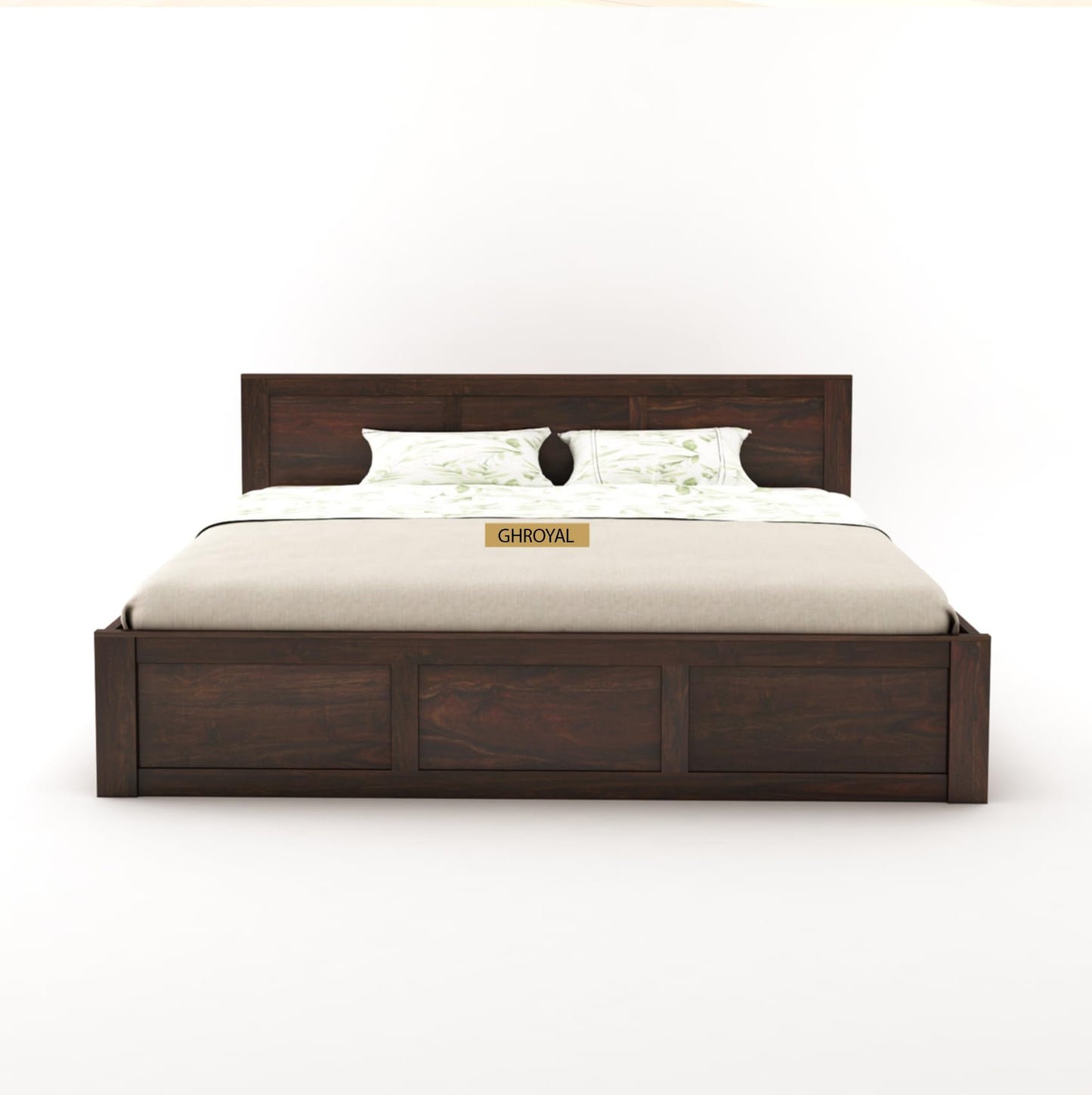 GHROYAL Sheesham Wood Queen Size Bed with Hydraulic Storage for Bedroom Living Room Home Hotel Furniture Wooden Double Bed Cot Palang for Guest Room (Honey Finish)| 1 Year Warranty