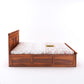 GHROYAL Sheesham Wood Kuber King Size Bed with Hydraulic Storage for Bedroom Home Wooden Double Bed Cot Palang for Living Room and Hotels (Walnut Finish) | 1 Year Warranty